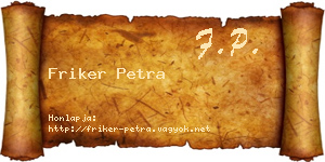 Friker Petra névjegykártya